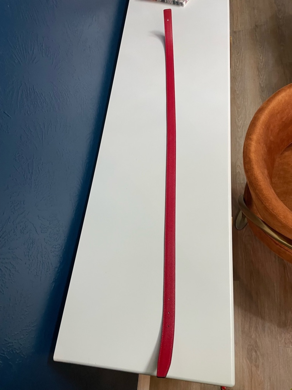 Hermes Red/plum duel sided Leather Belt - Picture 2 of 8